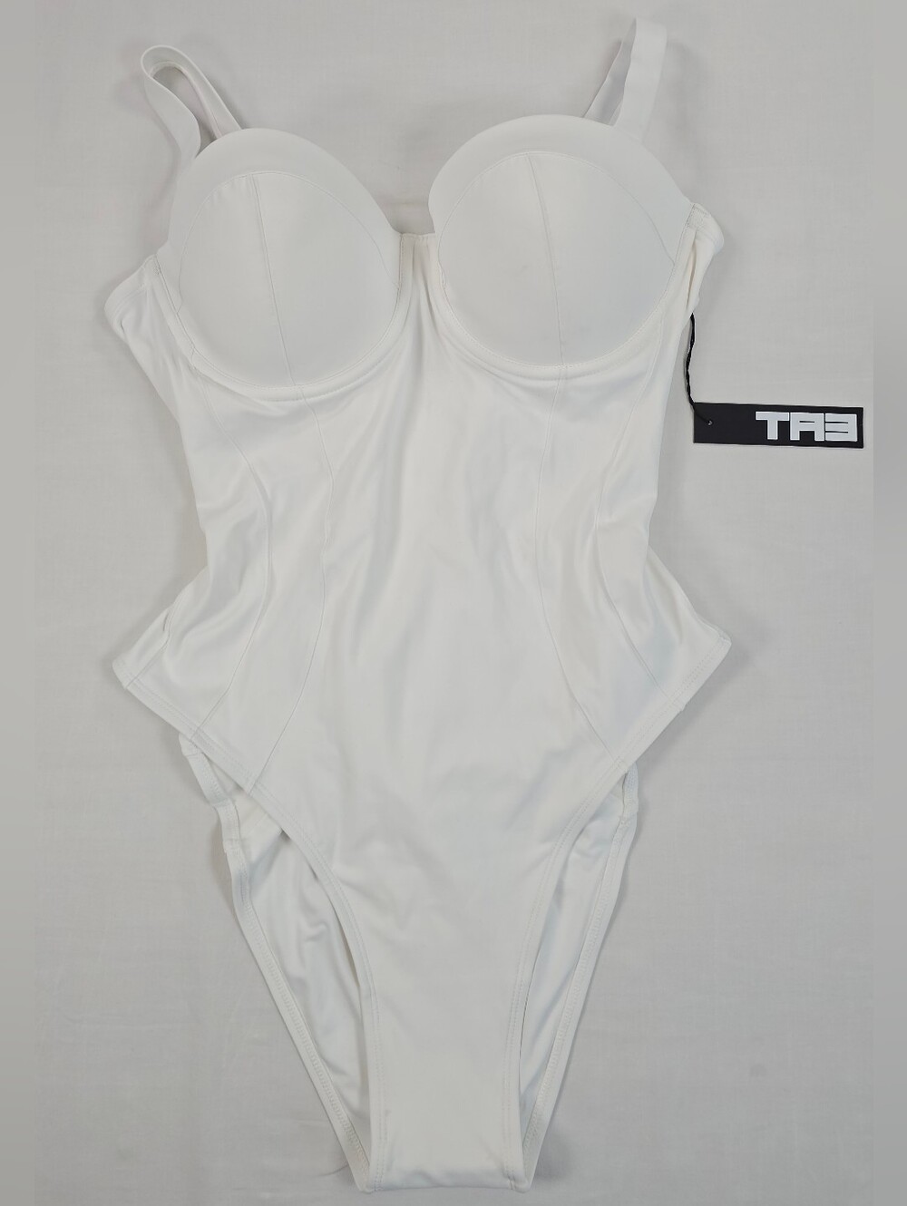 TA3 White Hi Cut Lushy Shapewear One Piece Swimsuit XL Short C Snatched Corset